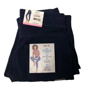 HUE YOGA STRETCH DENIM LEGGING WIDE WAISTBAND SIZE SM NEW WITH‎ TAG